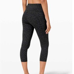 Lululemon Fast and Free Crop 19" *Non-Reflective Formation Camo Deep Coal